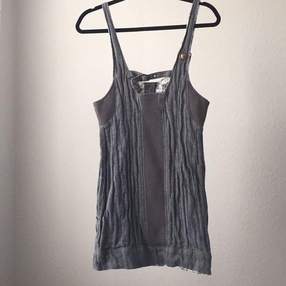 sale FREE PEOPLE denim-like wrinkled dress - Picture 2 of 8